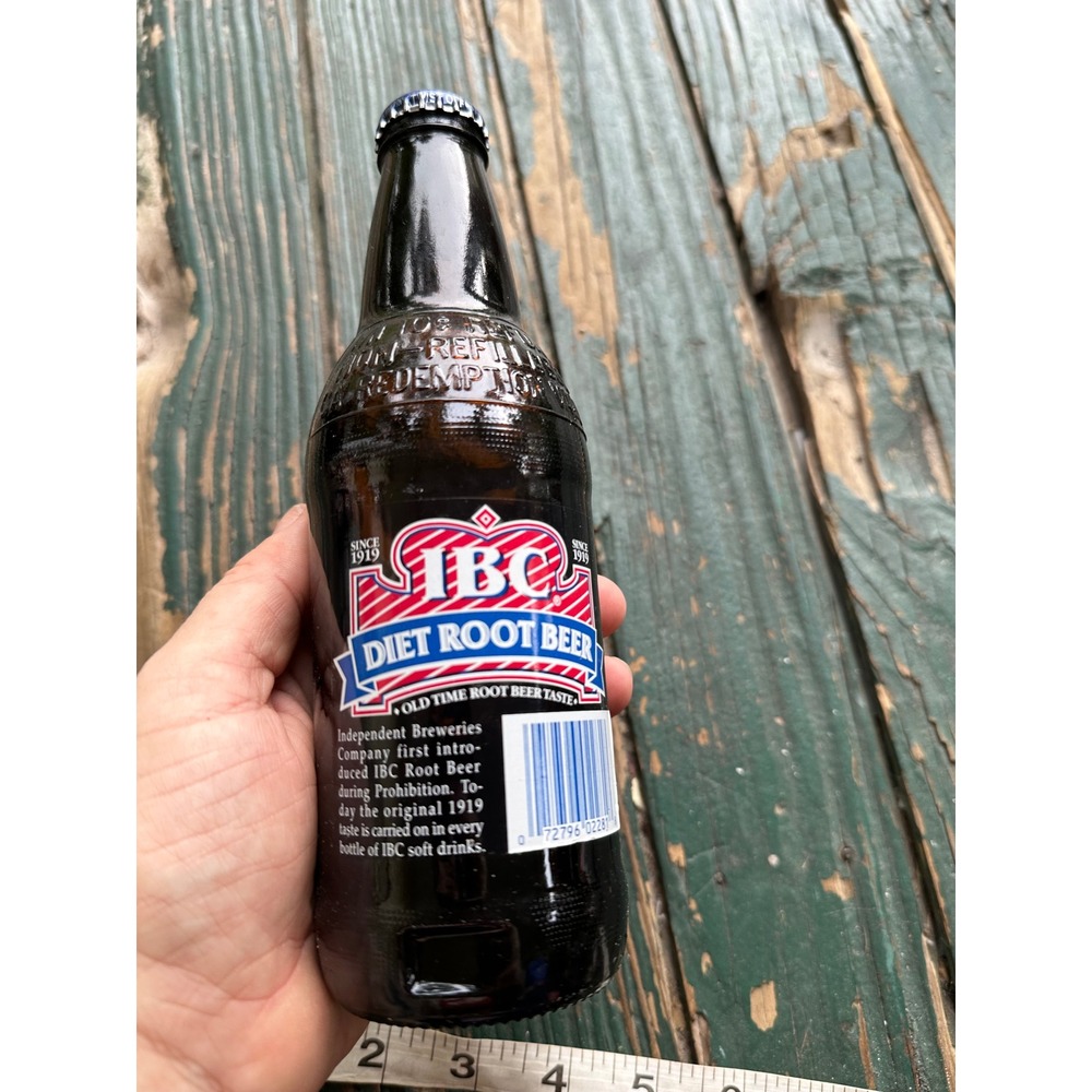 Vintage IBC Diet Root Beer Glass Bottle 12oz Sealed Original Blue Cap Soda